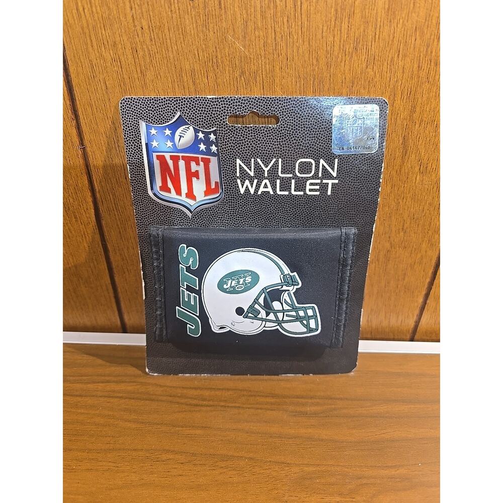 New York Jets Football Licensed NFL Billfold Wallet Black Nylon Trifold